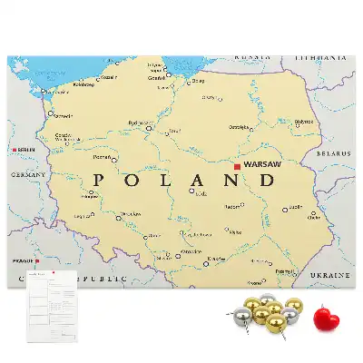 Kurk prikbord Politieke kaart van Polen
