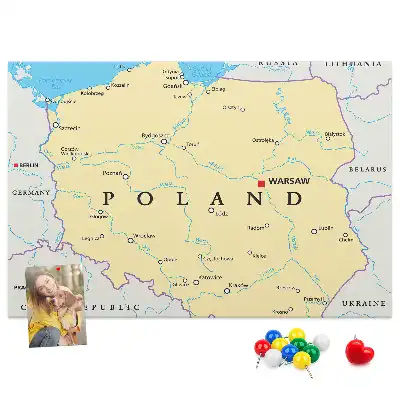 Kurk prikbord Politieke kaart van Polen