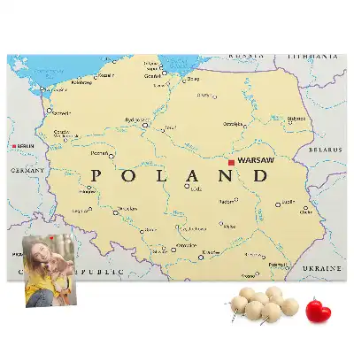 Kurk prikbord Politieke kaart van Polen