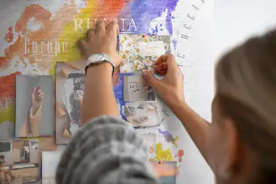 Memobord van kurk Geschilderde wereldkaart art