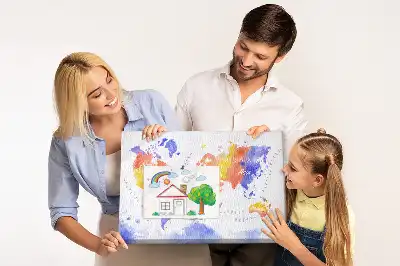 Memobord van kurk Geschilderde wereldkaart art