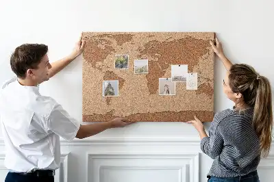 Kurk prikbord Wereldkaart van kurk