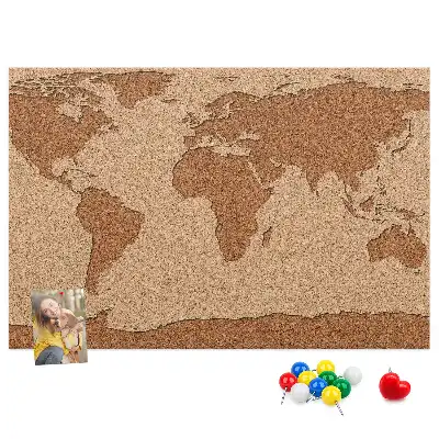Kurk prikbord Wereldkaart van kurk