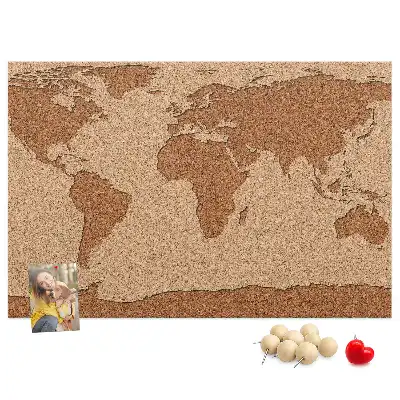 Kurk prikbord Wereldkaart van kurk