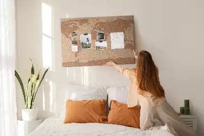 Kurk prikbord Wereldkaart van kurk