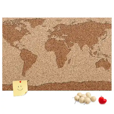 Kurk prikbord Wereldkaart van kurk