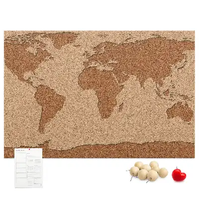 Kurk prikbord Wereldkaart van kurk