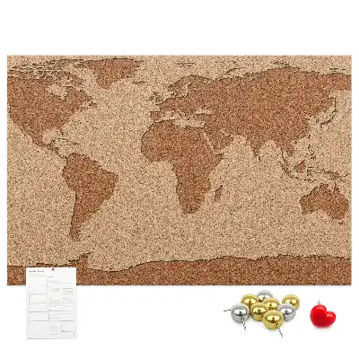 Kurk prikbord Wereldkaart van kurk