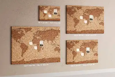 Kurk prikbord Wereldkaart van kurk