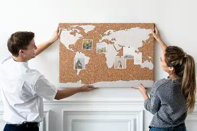 Memobord van kurk Natuurlijk cartografisch motief