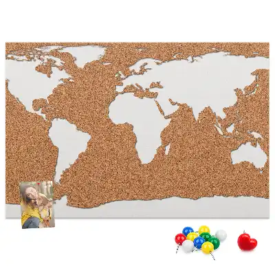 Memobord van kurk Natuurlijk cartografisch motief