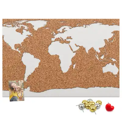 Memobord van kurk Natuurlijk cartografisch motief