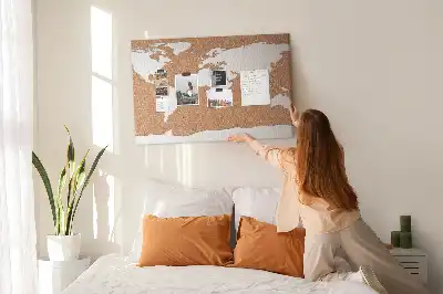 Memobord van kurk Natuurlijk cartografisch motief