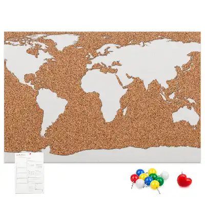Memobord van kurk Natuurlijk cartografisch motief