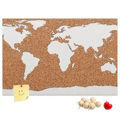 Memobord van kurk Natuurlijk cartografisch motief