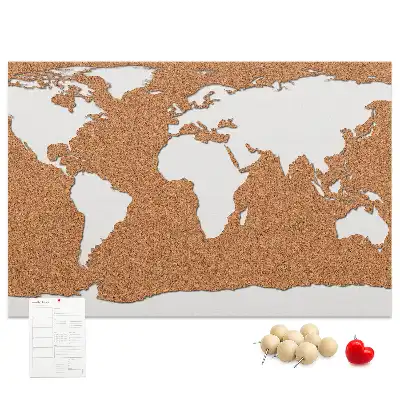 Memobord van kurk Natuurlijk cartografisch motief