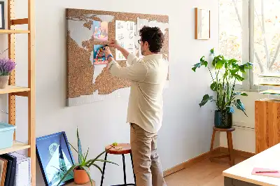 Memobord van kurk Natuurlijk cartografisch motief