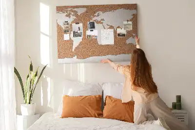 Memobord van kurk Natuurlijk cartografisch motief
