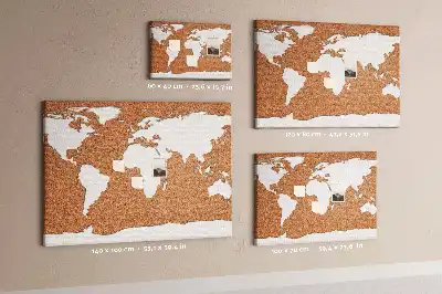 Memobord van kurk Natuurlijk cartografisch motief