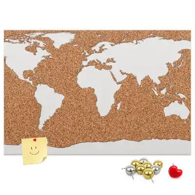 Memobord van kurk Natuurlijk cartografisch motief