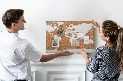 Memobord van kurk Natuurlijk cartografisch motief