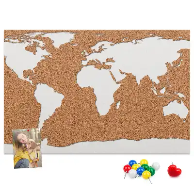 Memobord van kurk Natuurlijk cartografisch motief