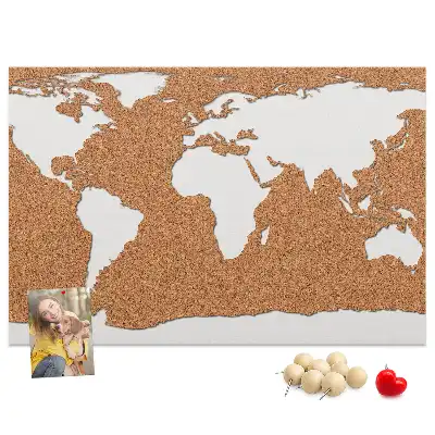 Memobord van kurk Natuurlijk cartografisch motief