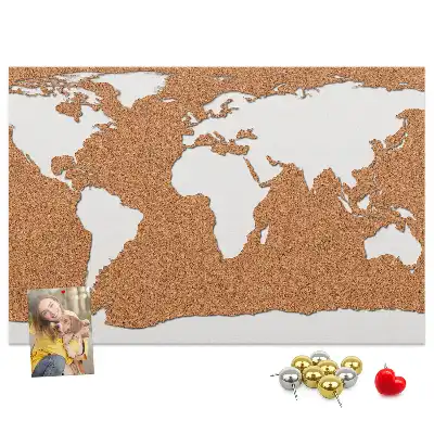 Memobord van kurk Natuurlijk cartografisch motief