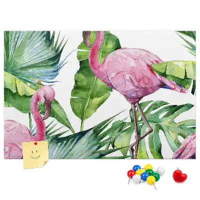 Memobord van kurk Natuur flamingo's