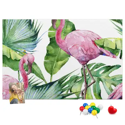 Memobord van kurk Natuur flamingo's