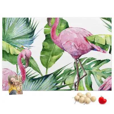 Memobord van kurk Natuur flamingo's