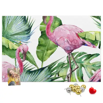 Memobord van kurk Natuur flamingo's