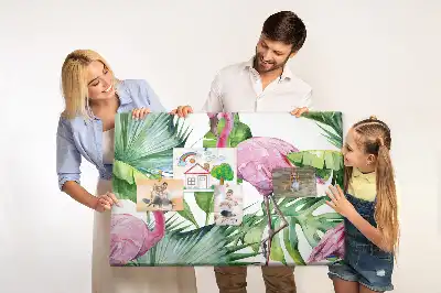 Memobord van kurk Natuur flamingo's
