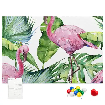 Memobord van kurk Natuur flamingo's