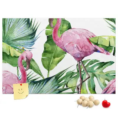 Memobord van kurk Natuur flamingo's