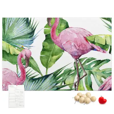 Memobord van kurk Natuur flamingo's