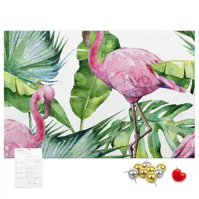 Memobord van kurk Natuur flamingo's