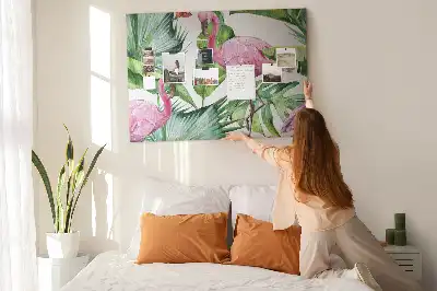 Memobord van kurk Natuur flamingo's