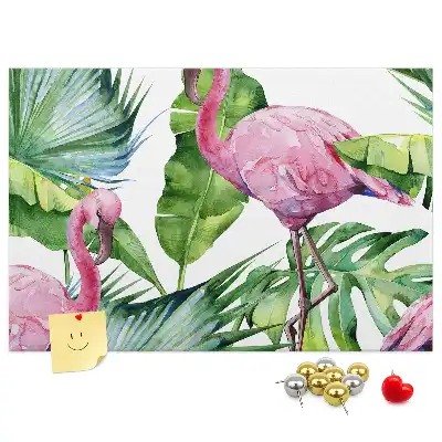 Memobord van kurk Natuur flamingo's