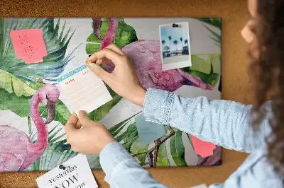 Memobord van kurk Natuur flamingo's