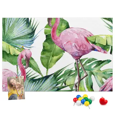 Memobord van kurk Natuur flamingo's