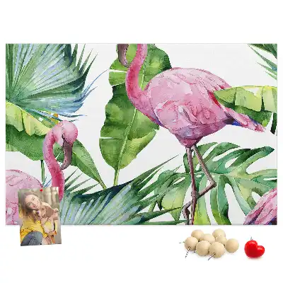 Memobord van kurk Natuur flamingo's