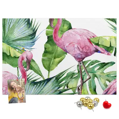Memobord van kurk Natuur flamingo's