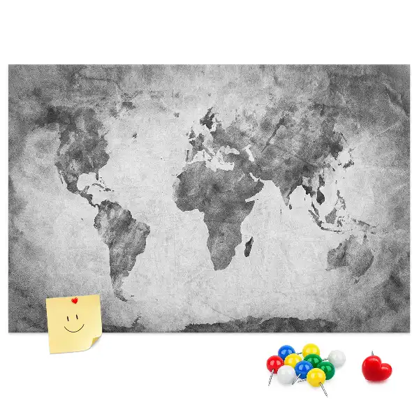 Memobord van kurk Atlas van de continenten