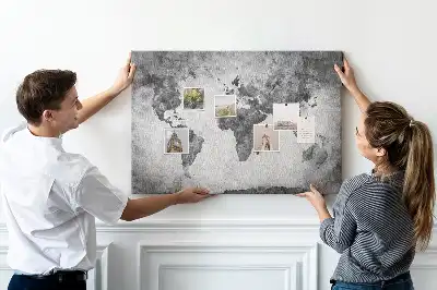 Memobord van kurk Atlas van de continenten