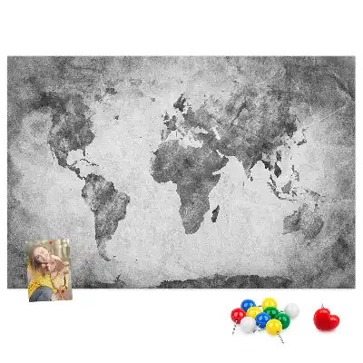 Memobord van kurk Atlas van de continenten