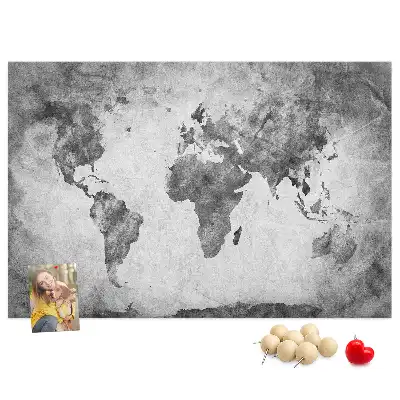 Memobord van kurk Atlas van de continenten