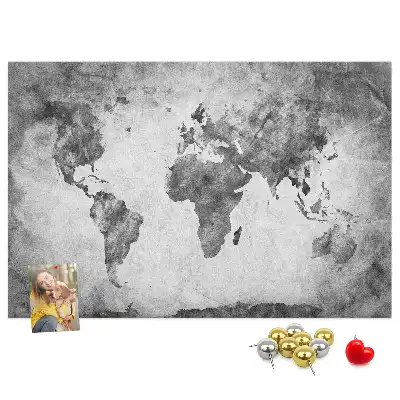 Memobord van kurk Atlas van de continenten