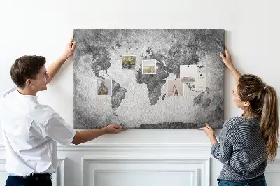 Memobord van kurk Atlas van de continenten