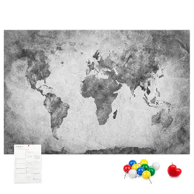 Memobord van kurk Atlas van de continenten